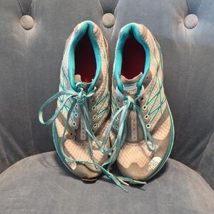 The North Face Gray and Blue Athletic Shoes for Outdoor Performance